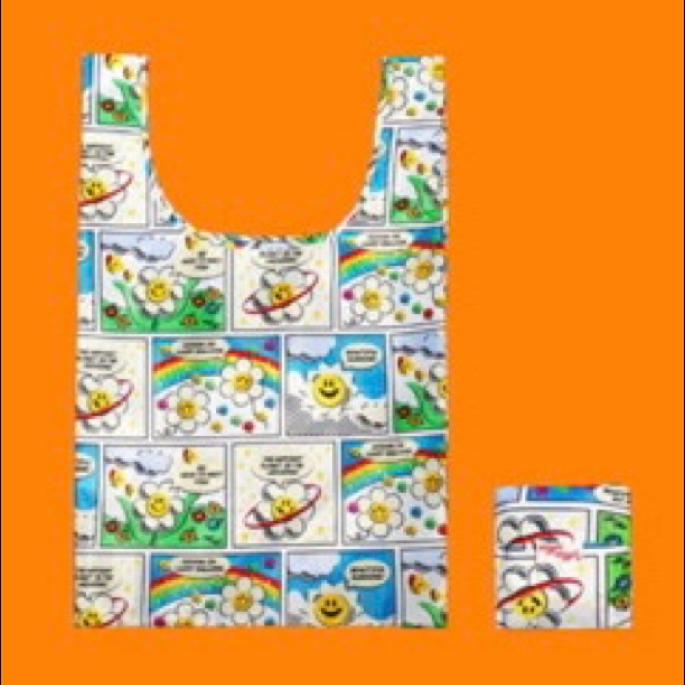 NWT Limited Edition Korean Vintage Wiggle Wiggle Reusable Picnic Bag - Cartoon